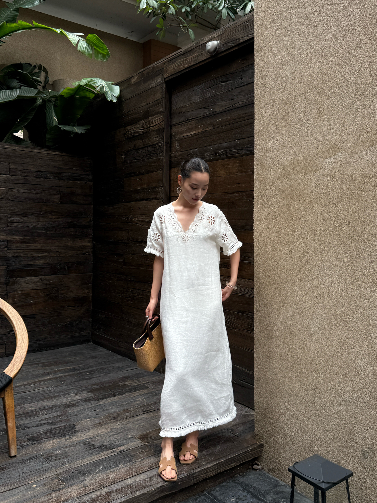 Elegant Simple Style Holiday C - Linen Dress Wrap ulasan dan harga