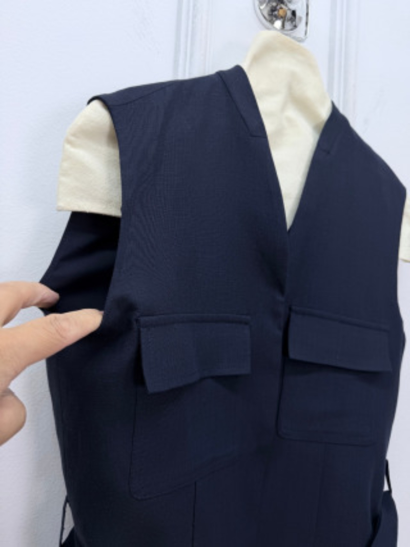 Elegant Linen Vest And Wide-Le - Linen Pant Wide ulasan dan harga