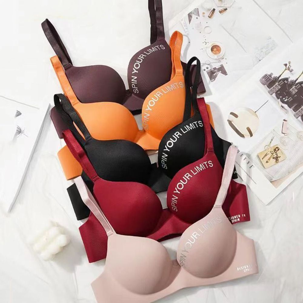 Breathable Letter Pattern Wome - Bralette Triangle Set ulasan dan harga
