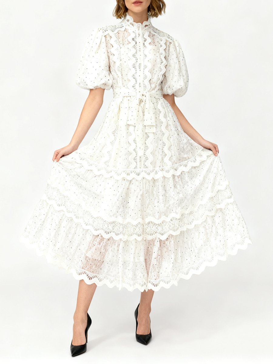 TWOTWINSTYLE Dot Print Sheer D - Linen Dress Wrap ulasan dan harga