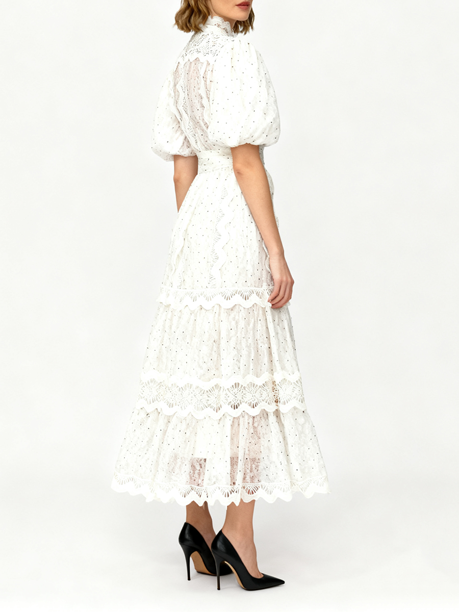 TWOTWINSTYLE Dot Print Sheer D - Linen Dress Wrap ulasan dan harga