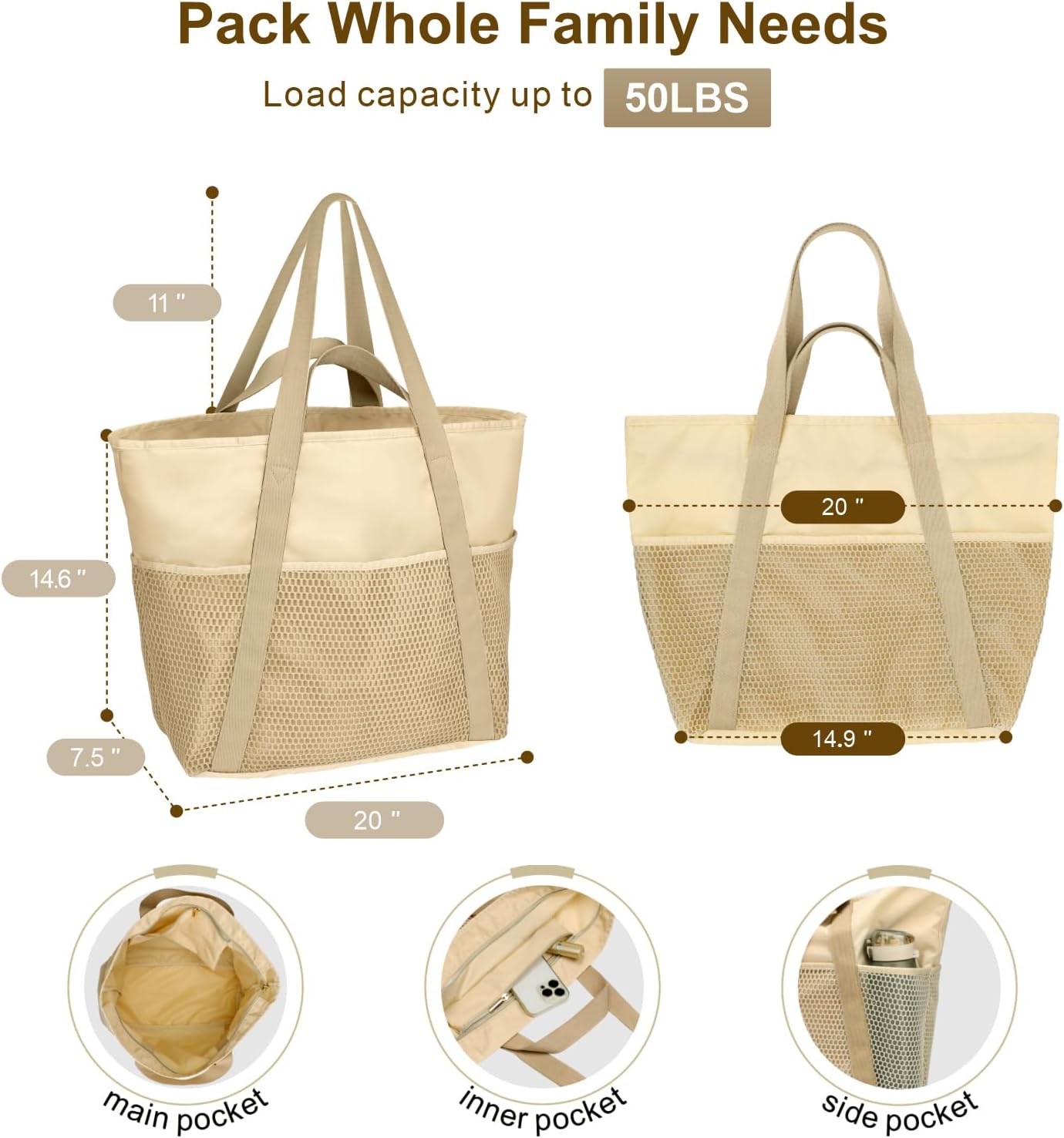 Waterproof Beach Bags for Wome - Tote Bag Beach ulasan dan harga