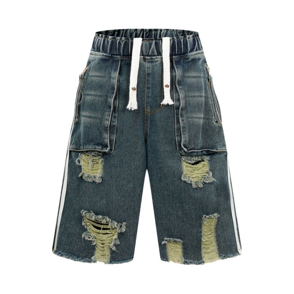 High Street Waste Soil Wind Bl - Shorts Denim Frayed ulasan dan harga