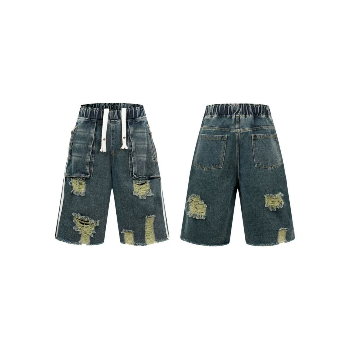 High Street Waste Soil Wind Bl - Shorts Denim Frayed ulasan dan harga