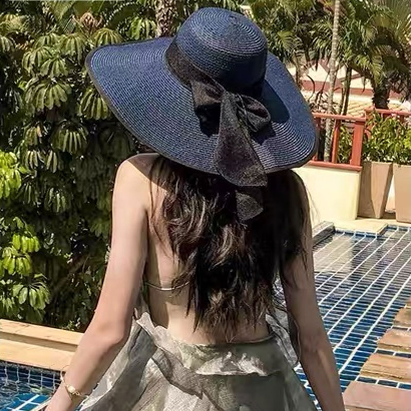 Wide Brim Straw Hat Women Summ - Hat Floppy Wide ulasan dan harga