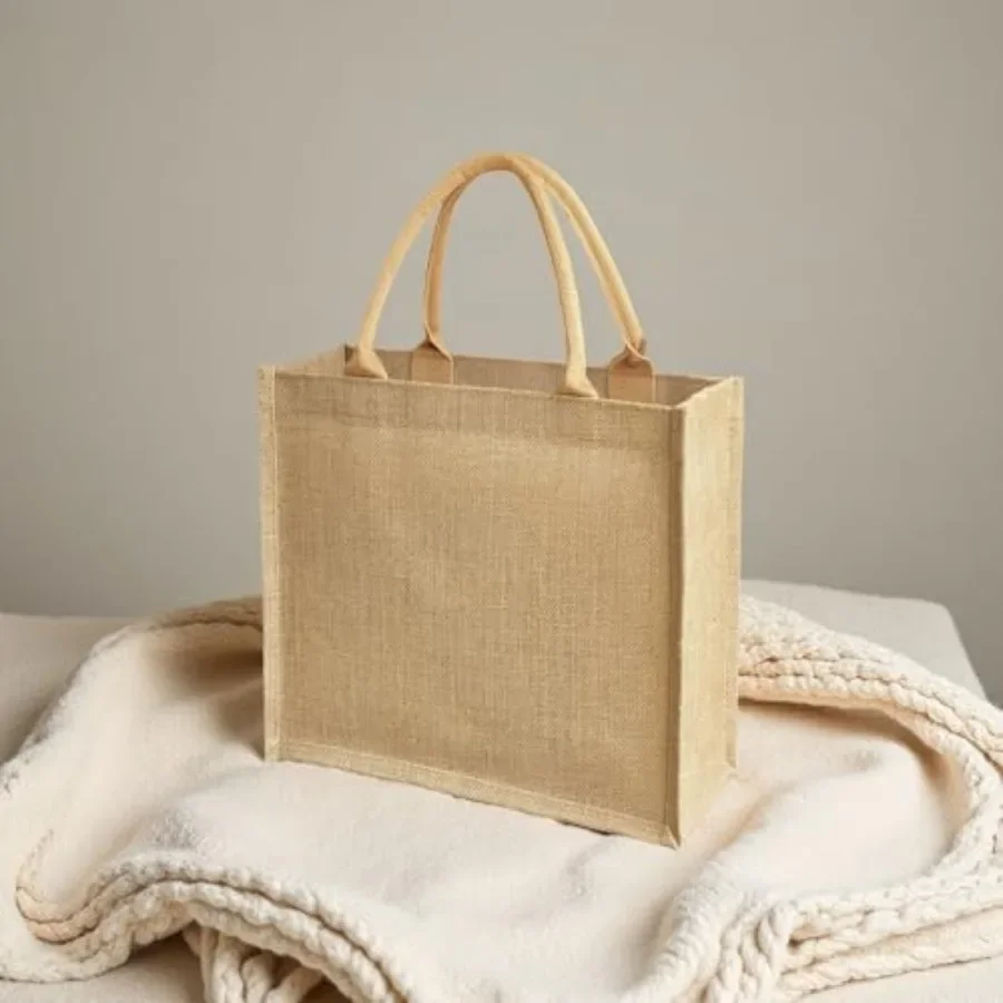 15 Pack Burlap Tote Bags 12x12 - Tote Bag Beach ulasan dan harga
