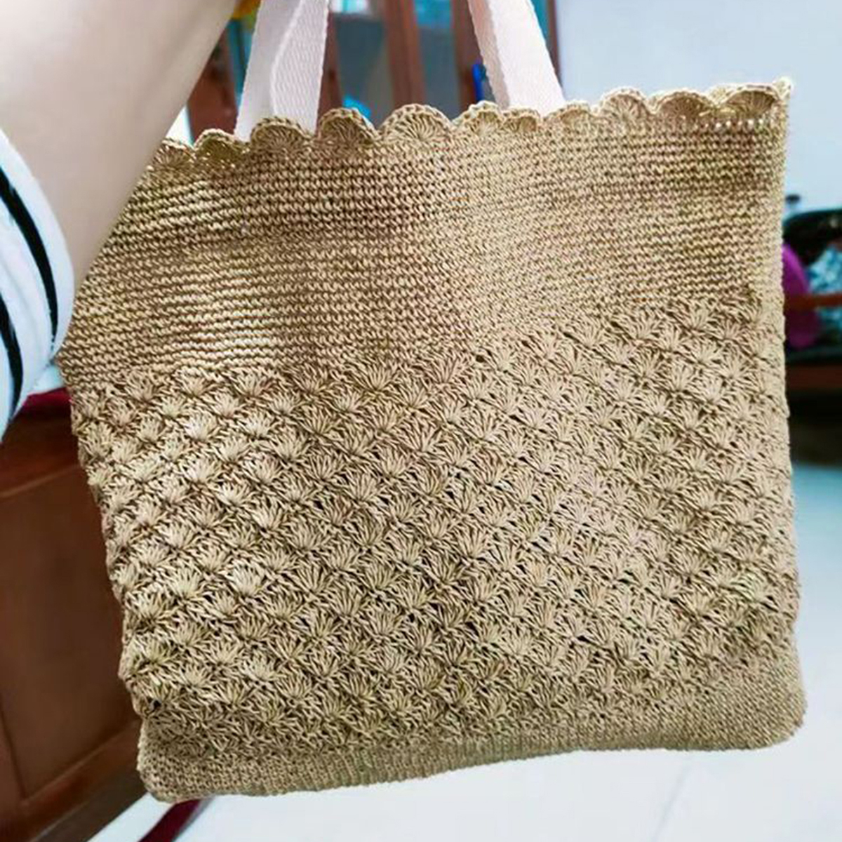 100g Raffia Straw Yarn Handmad - Crochet Bag Raffia ulasan dan harga