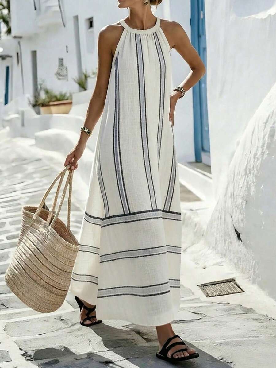 Women Sleeveless Halter Maxi D - Maxi Dress Halter ulasan dan harga