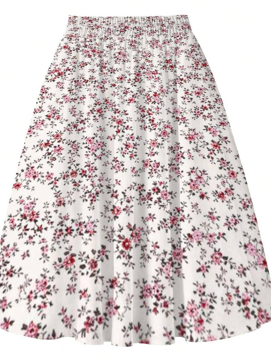 Oversized Floral Midi Skirt Pi - Midi Skirt Floral ulasan dan harga