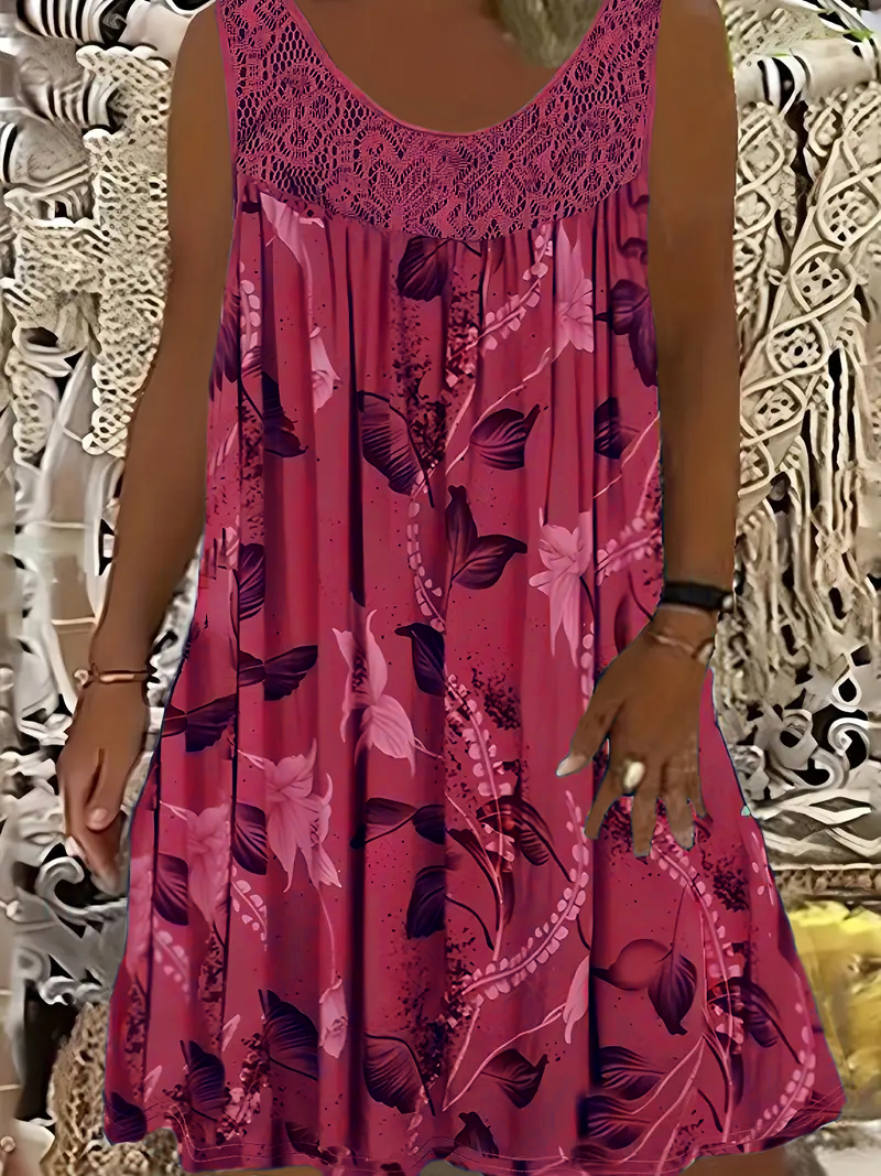 Plus size women's sleeveless r - Romper Floral Print ulasan dan harga