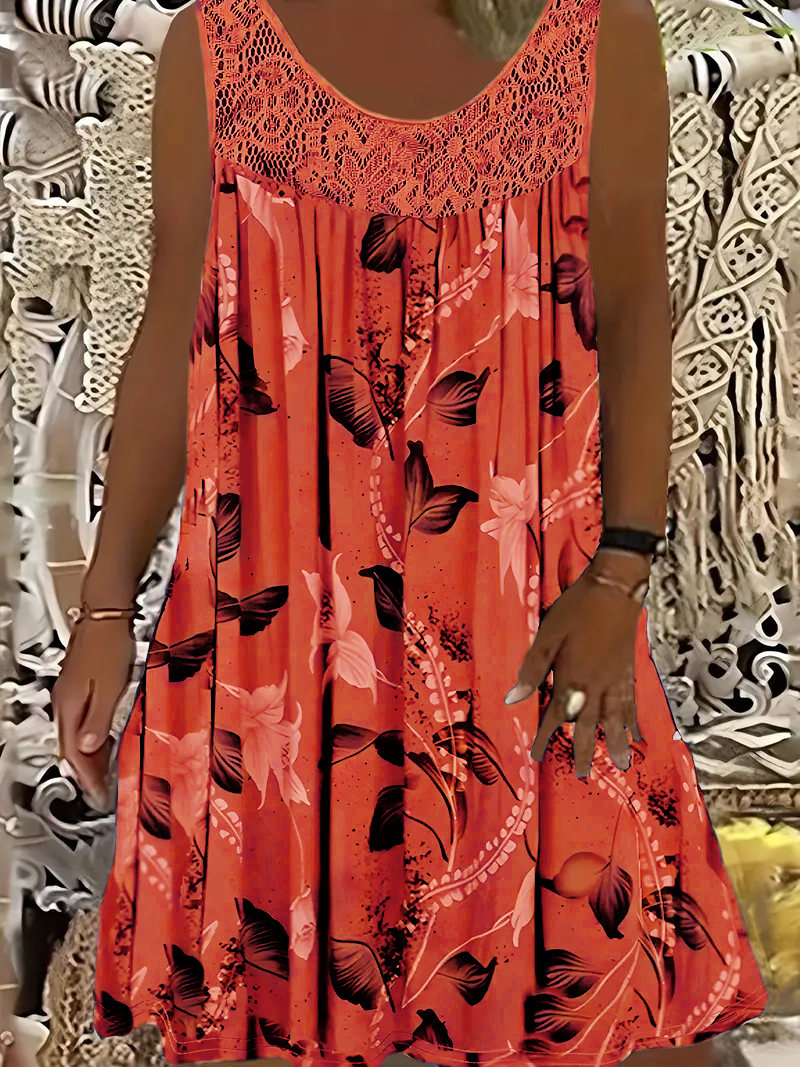 Plus size women's sleeveless r - Romper Floral Print ulasan dan harga