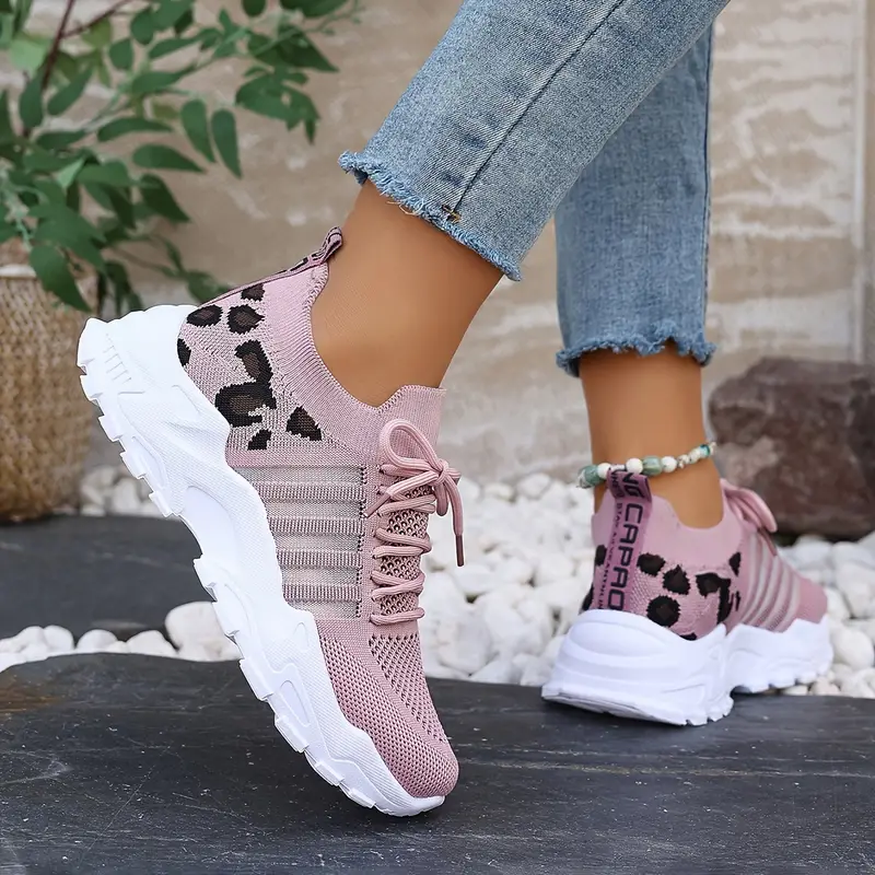 Leopard Print Knit Women's Sne - Wedge Espadrille Women ulasan dan harga