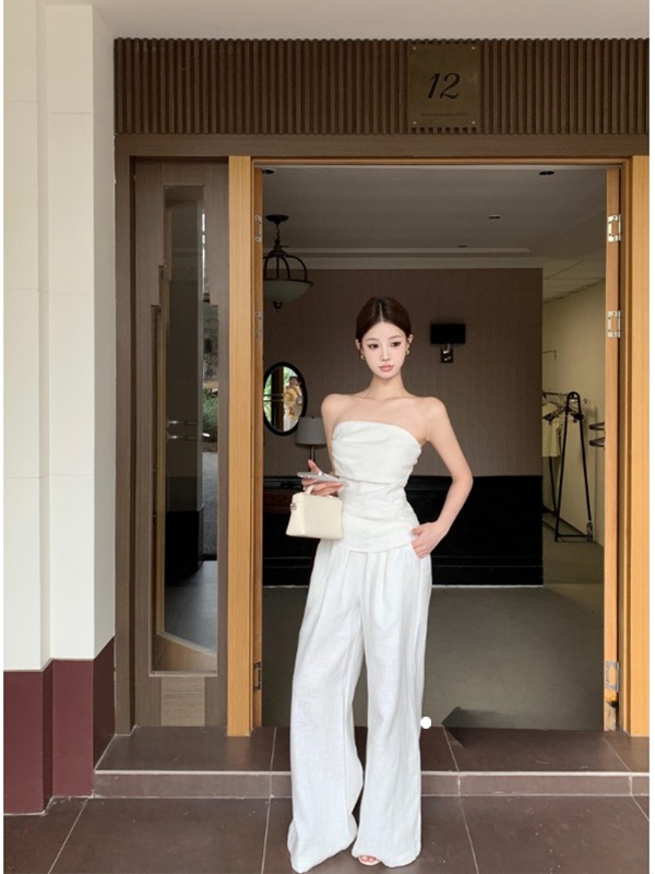 Elegant Cotton Linen Set Women - Linen Pant Wide ulasan dan harga