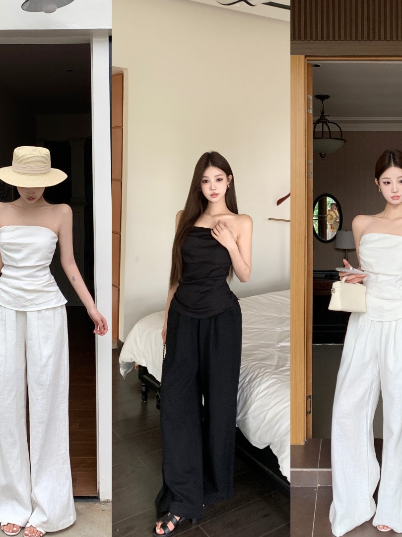 Elegant Cotton Linen Set Women - Linen Pant Wide ulasan dan harga