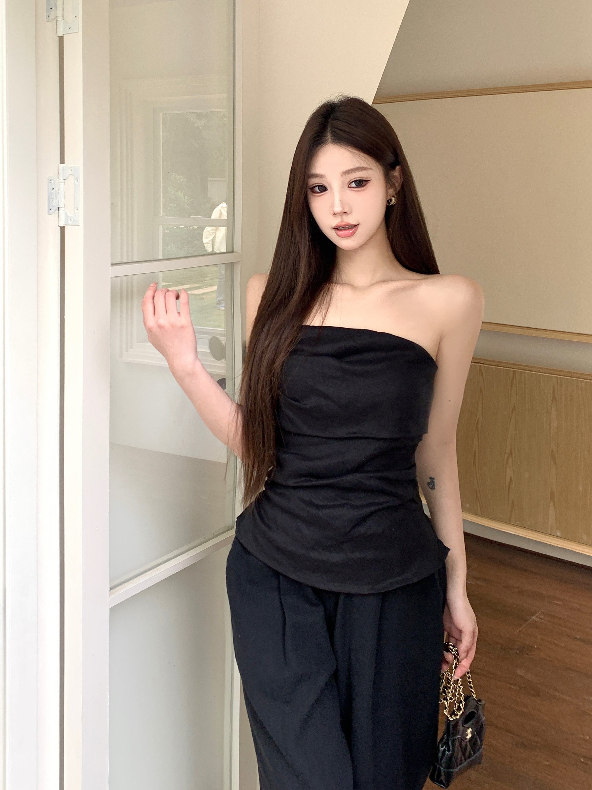 Elegant Cotton Linen Set Women - Linen Pant Wide ulasan dan harga