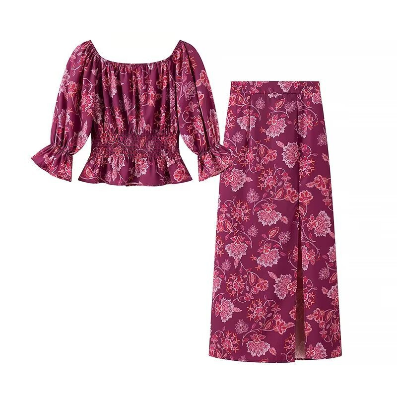 Women's Fashion Printed Off-Sh - Blouse Off Shoulder ulasan dan harga