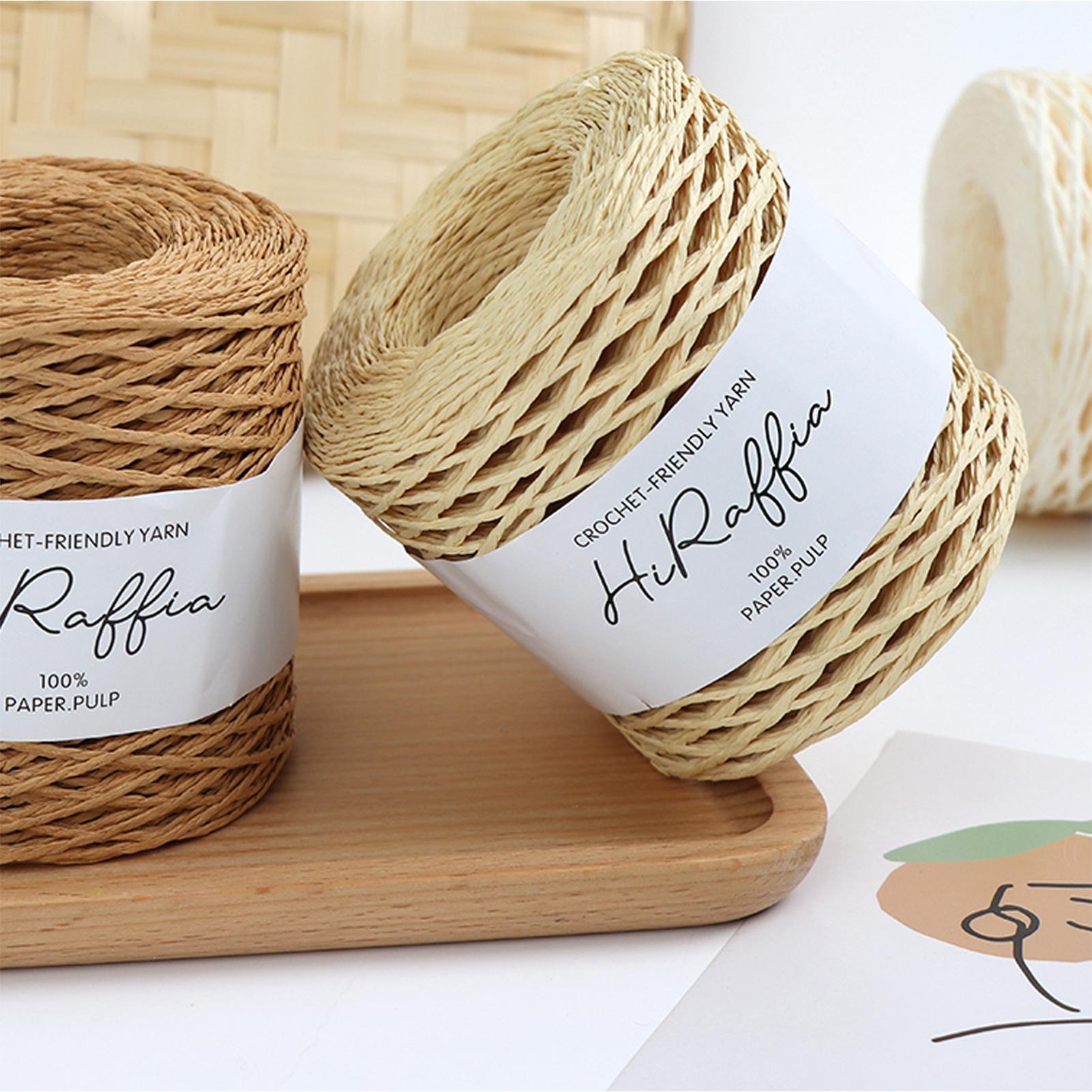 150m Natural Raffia Straw Yarn - Crochet Bag Raffia ulasan dan harga