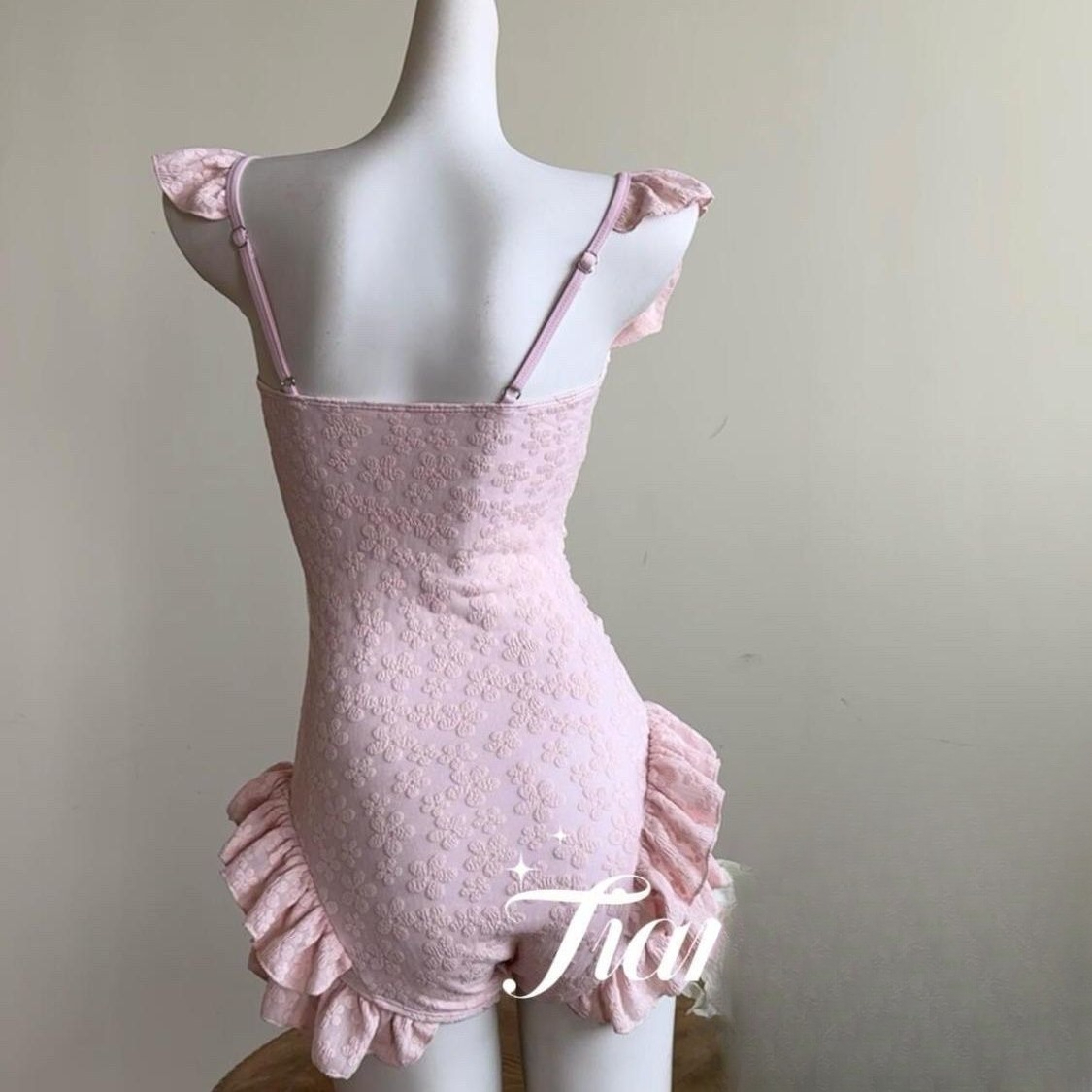 Swimsuit Women Pink Jacquard F - Swimsuit Bikini Ruched ulasan dan harga