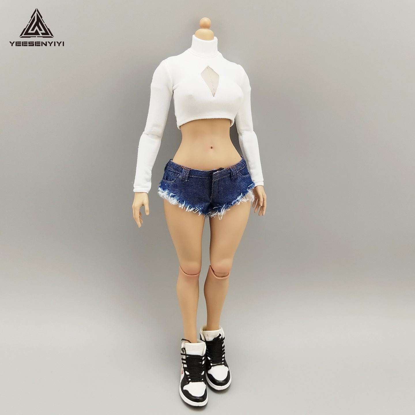 1/6 Scale Distressed Denim Min - Shorts Denim Frayed ulasan dan harga