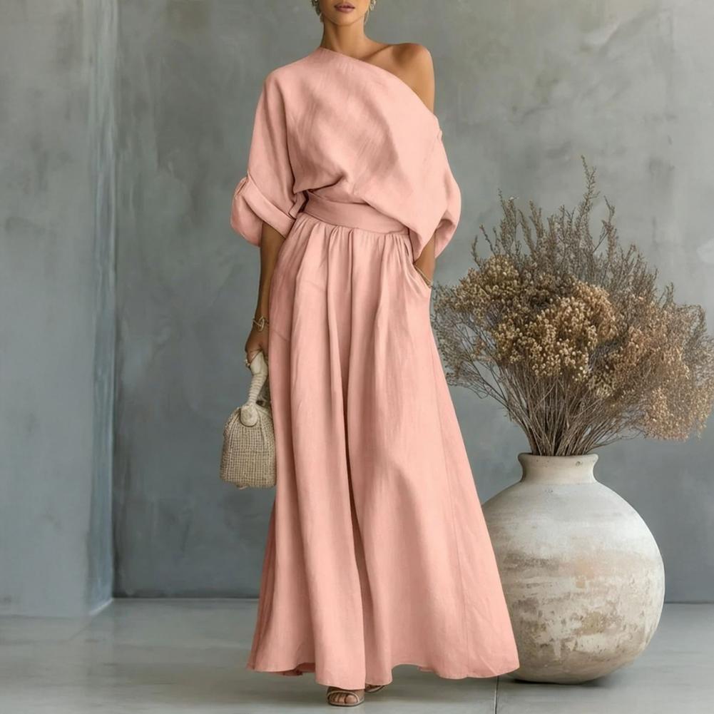 Women Blouse Pants Set Elegant - Blouse Off Shoulder ulasan dan harga
