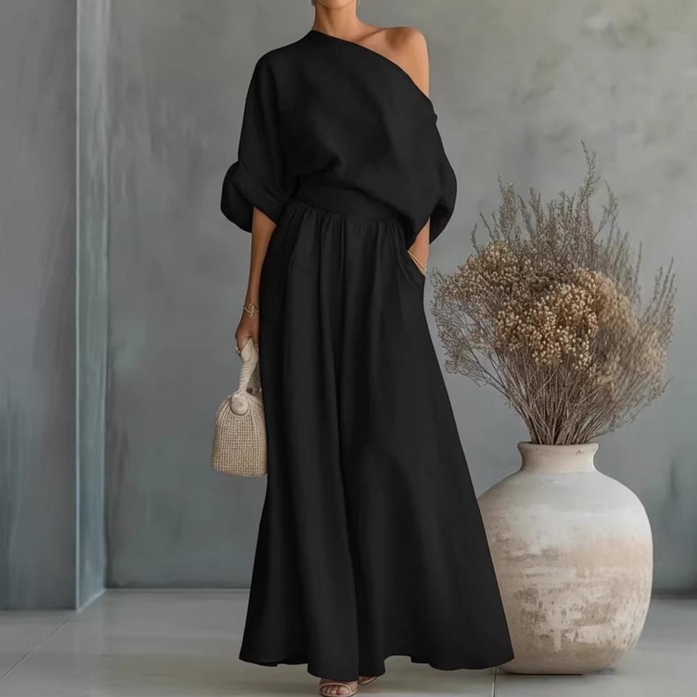 Women Blouse Pants Set Elegant - Blouse Off Shoulder ulasan dan harga
