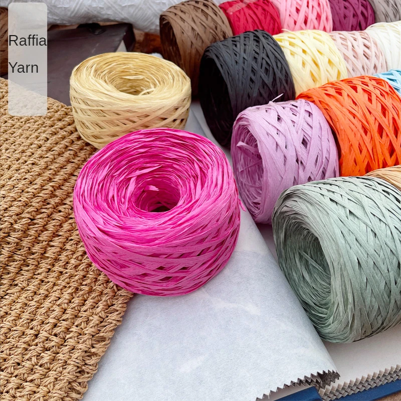 180m raffia Yarn paper Grass f - Crochet Bag Raffia ulasan dan harga