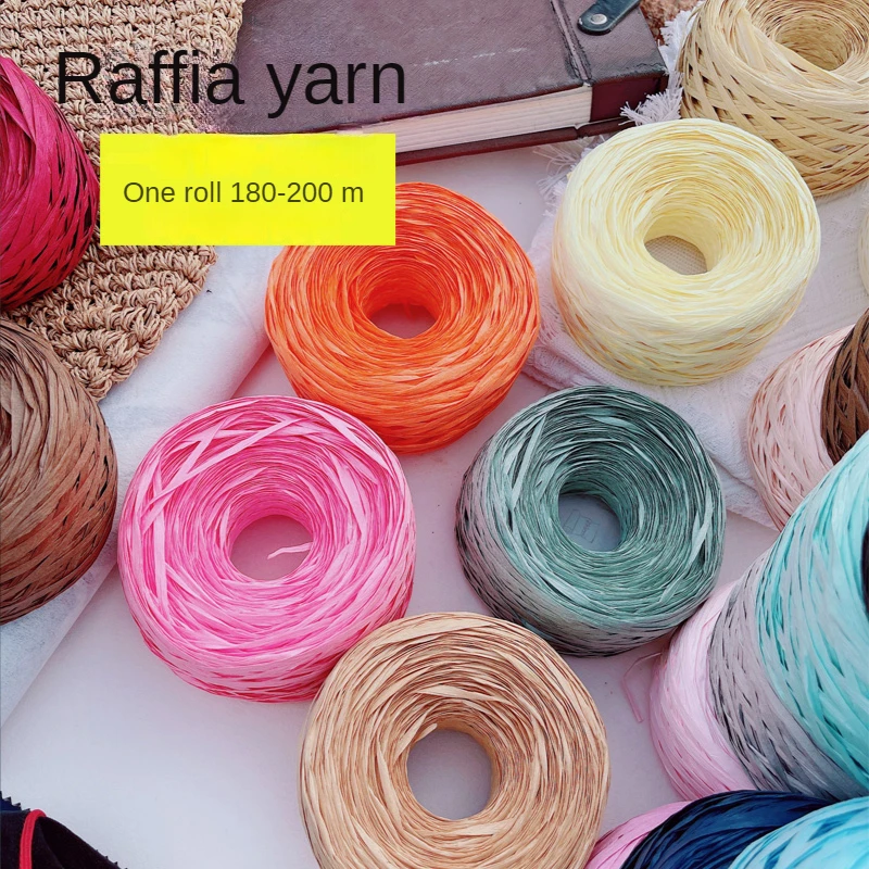 180m raffia Yarn paper Grass f - Crochet Bag Raffia ulasan dan harga