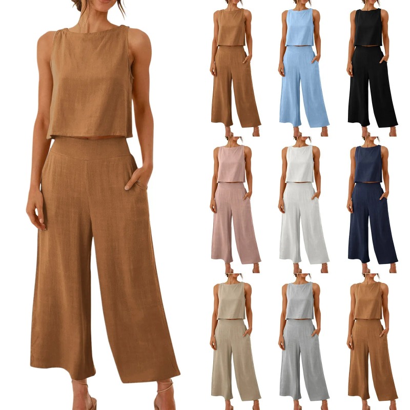 2025 New Summer Tops Cotton Li - Linen Pant Wide ulasan dan harga