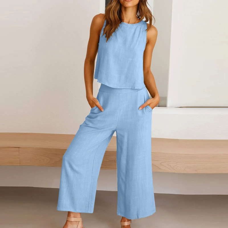 2025 New Summer Tops Cotton Li - Linen Pant Wide ulasan dan harga