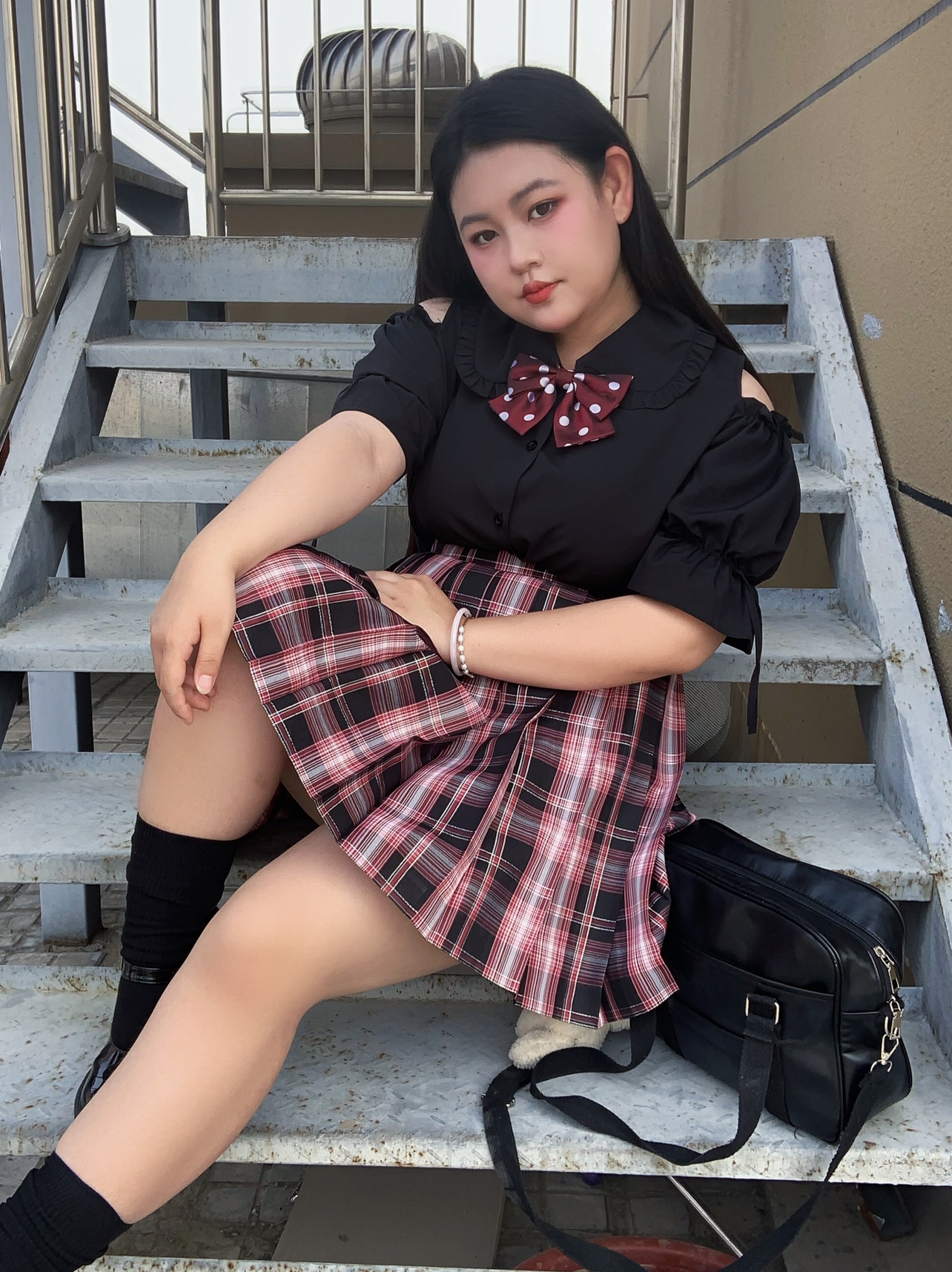 Large Size Jk Uniform Off-the- - Blouse Off Shoulder ulasan dan harga