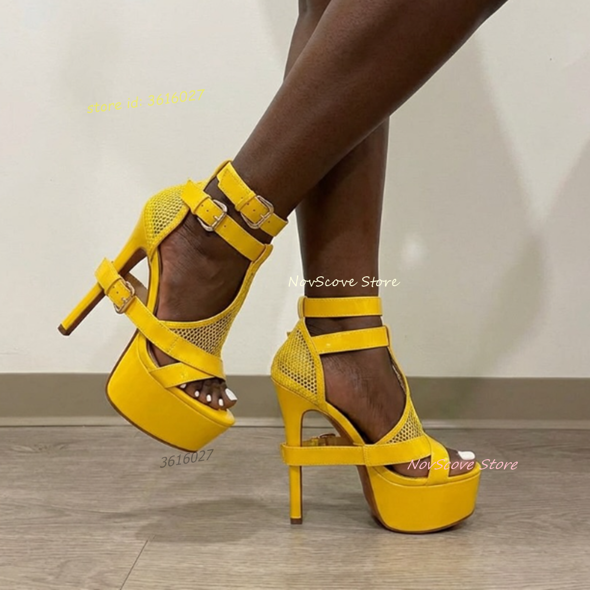 Yellow Open Toe Strappy Sandal - Sandal Strappy Heeled ulasan dan harga