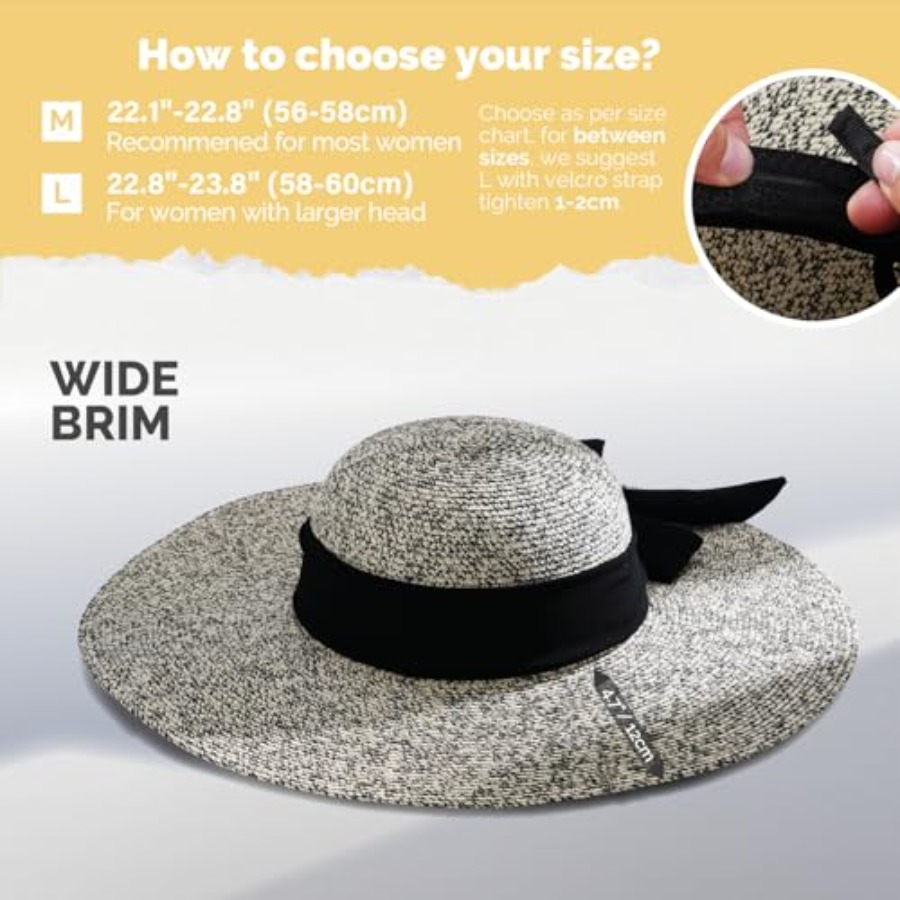 Hat Hut Wide Brim Beach Sun Ha - Hat Floppy Wide ulasan dan harga