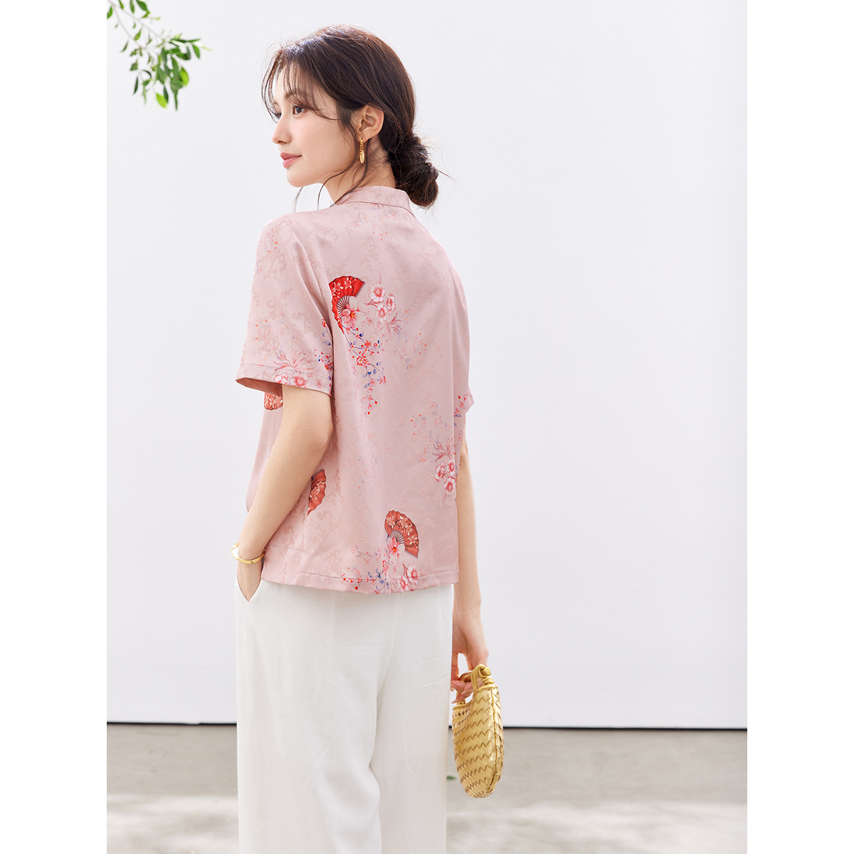 VIMLY Women's Elegant Mandarin - Romper Floral Print ulasan dan harga