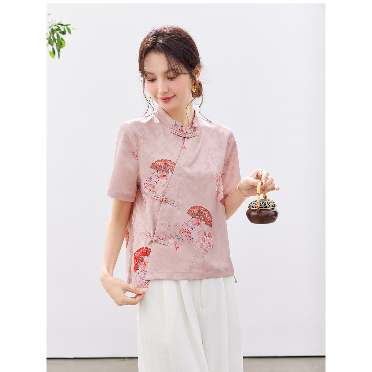VIMLY Women's Elegant Mandarin - Romper Floral Print ulasan dan harga