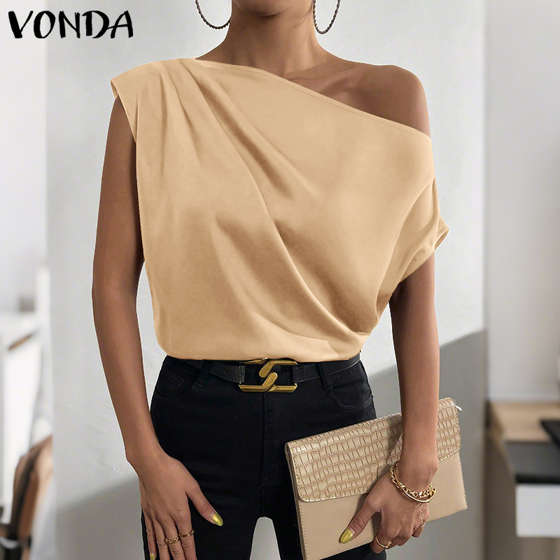Plus Size 5XL VONDA Women Blou - Blouse Off Shoulder ulasan dan harga