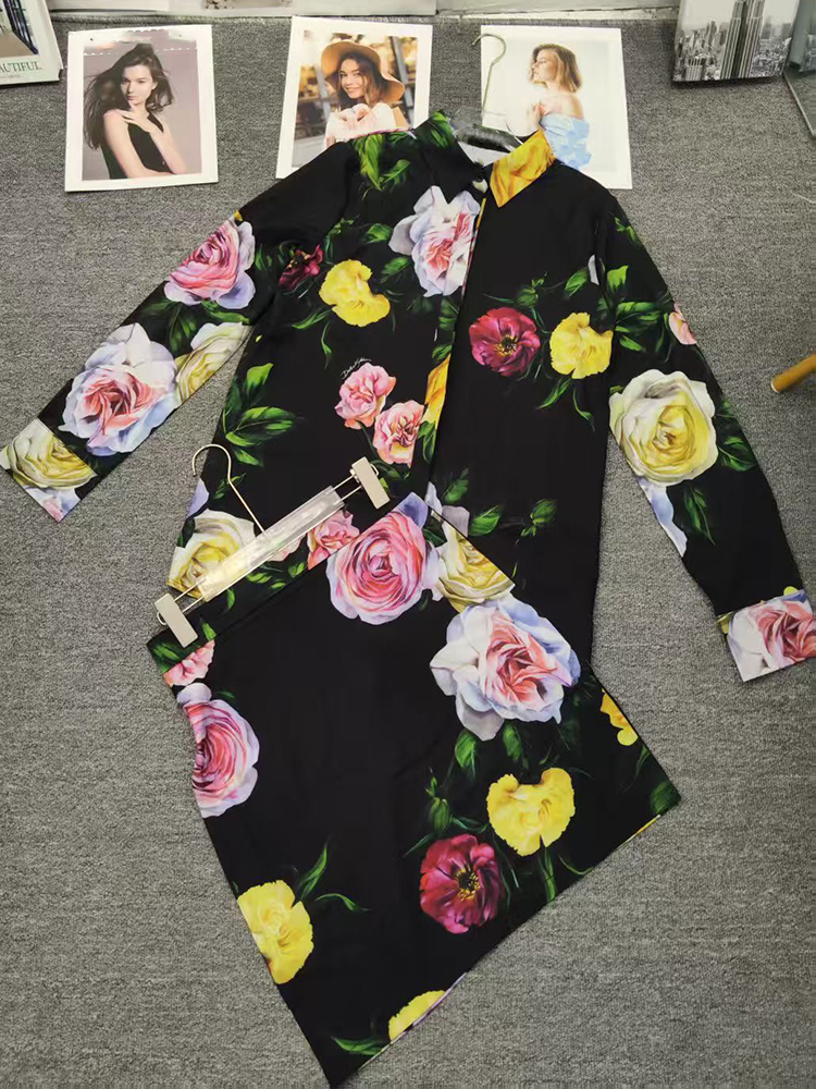 Retro flower print long-sleeve - Romper Floral Print ulasan dan harga