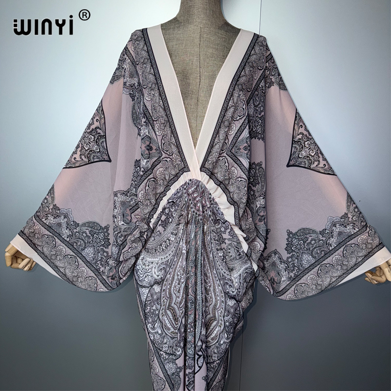 WINYI V-neck Sexy Dress Arabic - Cover Up Kaftan ulasan dan harga