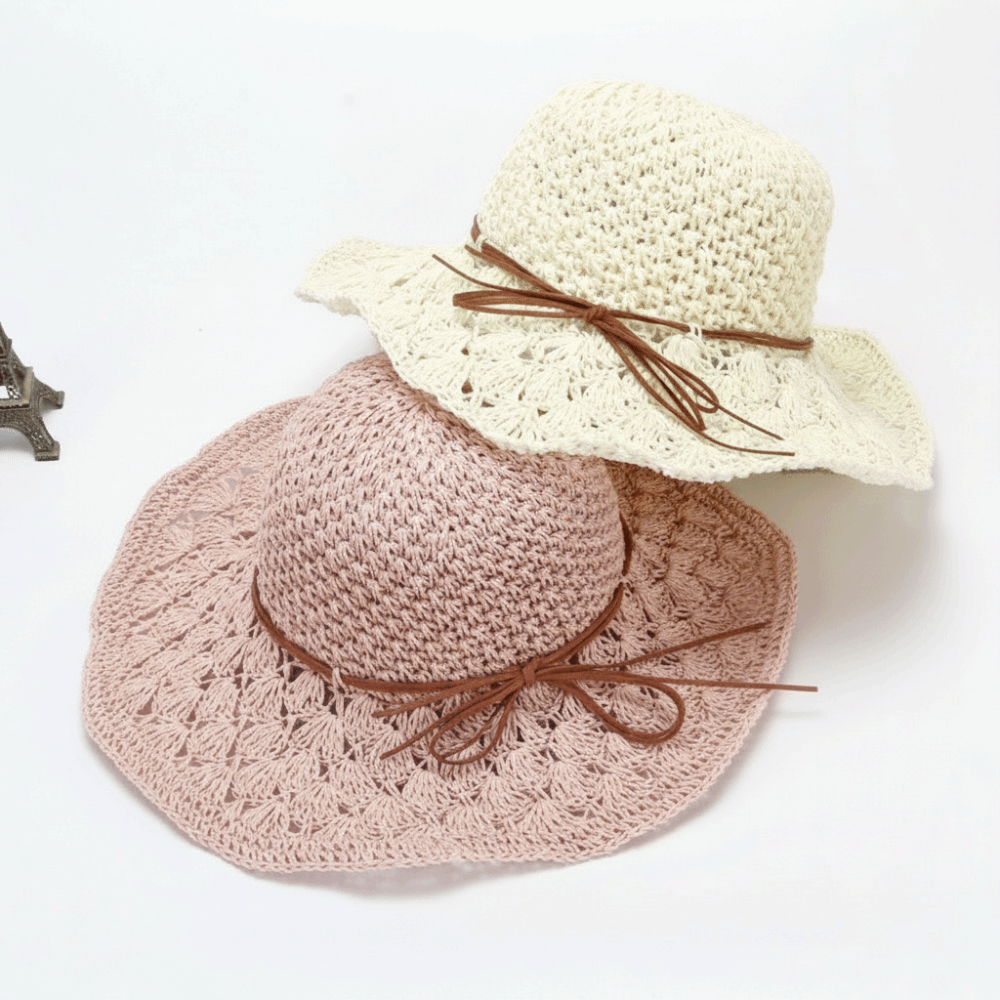 Handwoven Crochet Straw Hat Fo - Hat Floppy Wide ulasan dan harga
