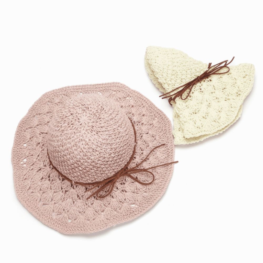 Handwoven Crochet Straw Hat Fo - Hat Floppy Wide ulasan dan harga