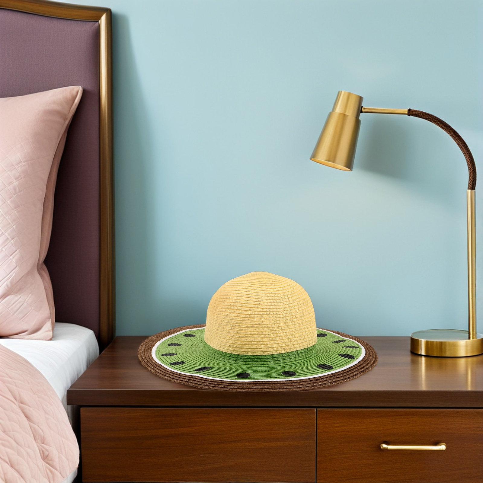 Women Watermelon Straw Sun Hat - Hat Floppy Wide ulasan dan harga