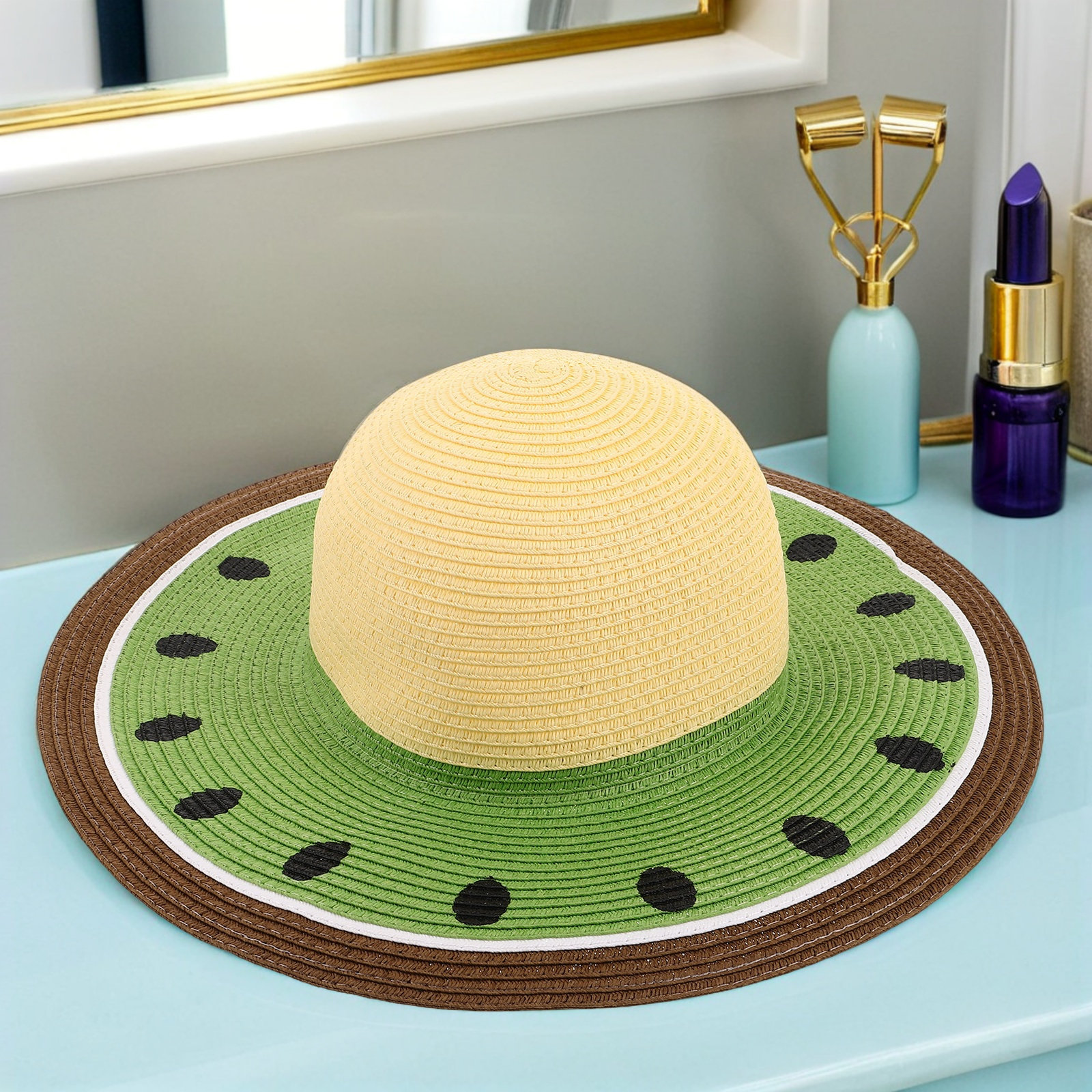 Women Watermelon Straw Sun Hat - Hat Floppy Wide ulasan dan harga