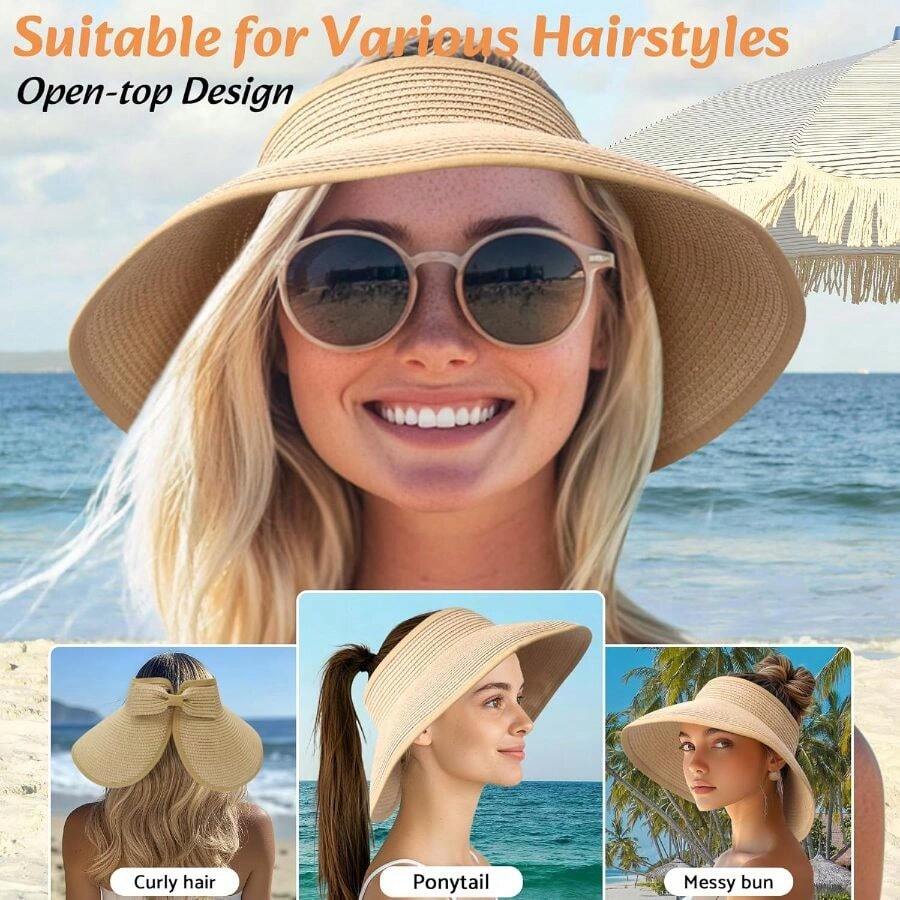 NPQQUAN Sun Visor Hats For Wom - Hat Floppy Wide ulasan dan harga