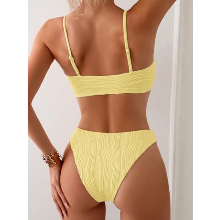 Fanuerg Women's Ribbed Bikini  - Swimsuit Bikini Ruched ulasan dan harga