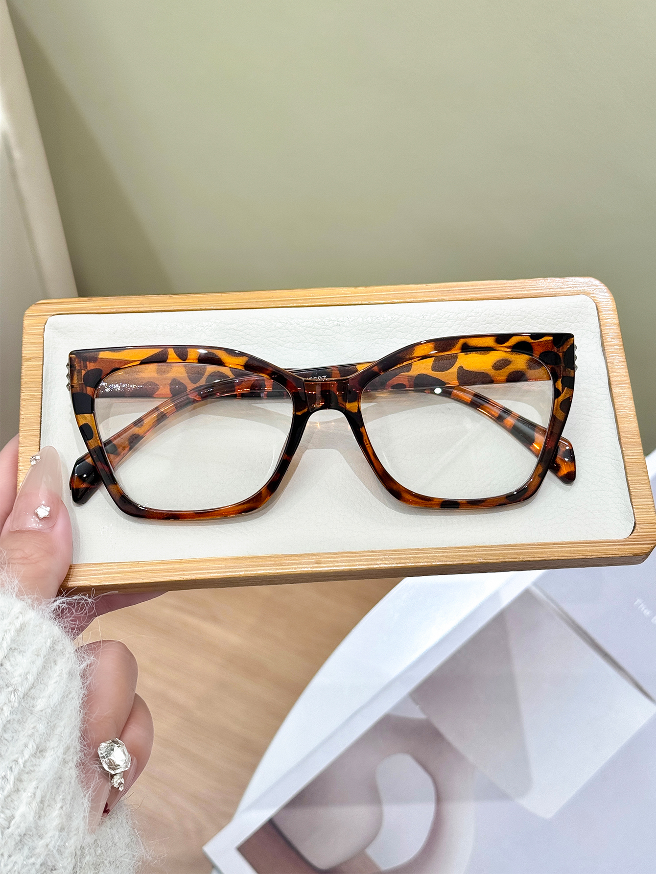 1Pc High-End Leopard Print Cat - Sunglasses Cat Eye ulasan dan harga