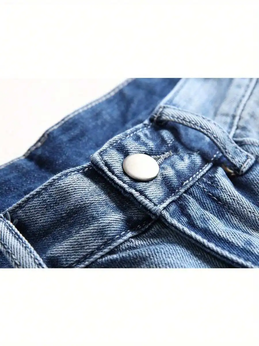 Mens Ripped Denim Shorts Mid-R - Shorts Denim Frayed ulasan dan harga