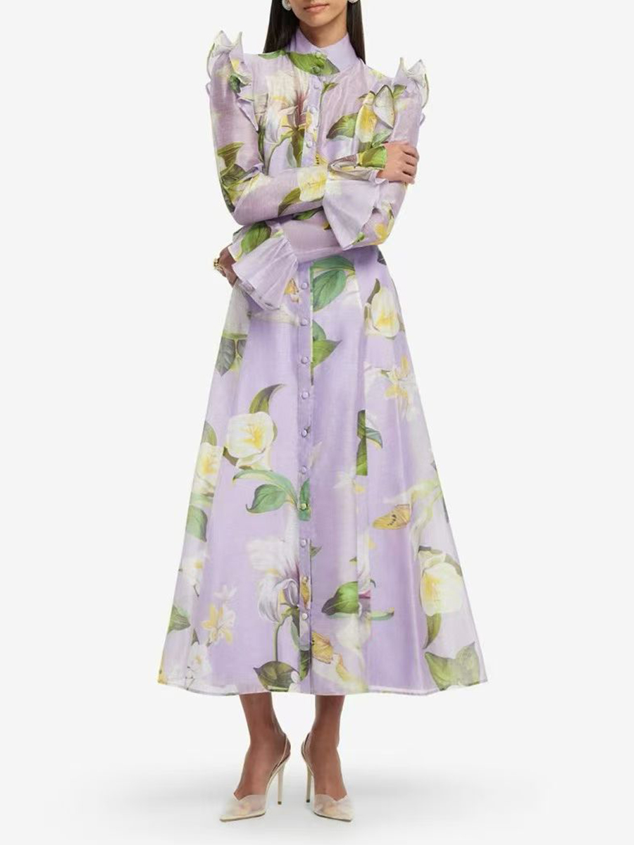 TWOTWINSTYLE Printing Spliced  - Linen Dress Wrap ulasan dan harga