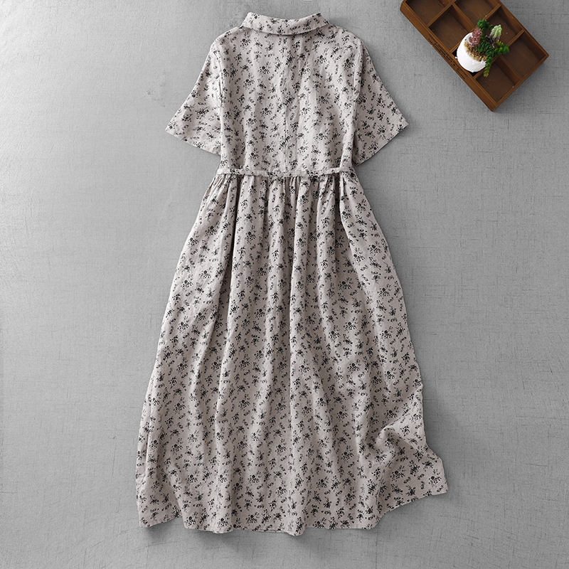 Summer Floral Cotton Linen Dr  - Midi Skirt Floral ulasan dan harga