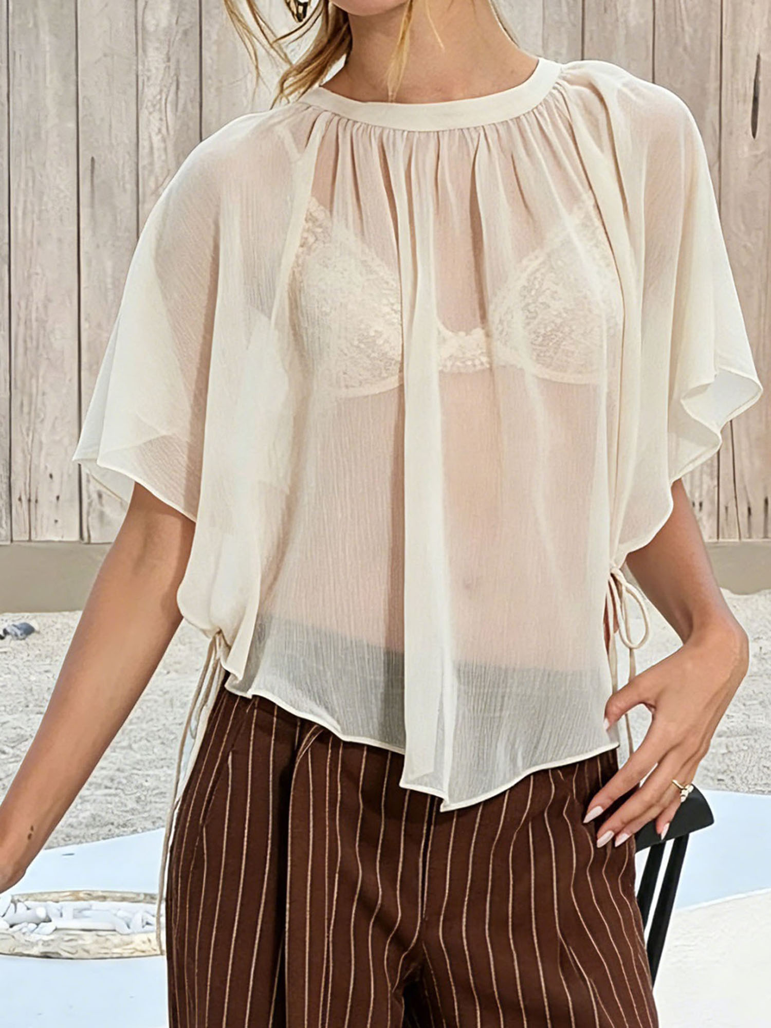 Women s Sheer Lace Kimono Card - Kimono Sheer Floral ulasan dan harga