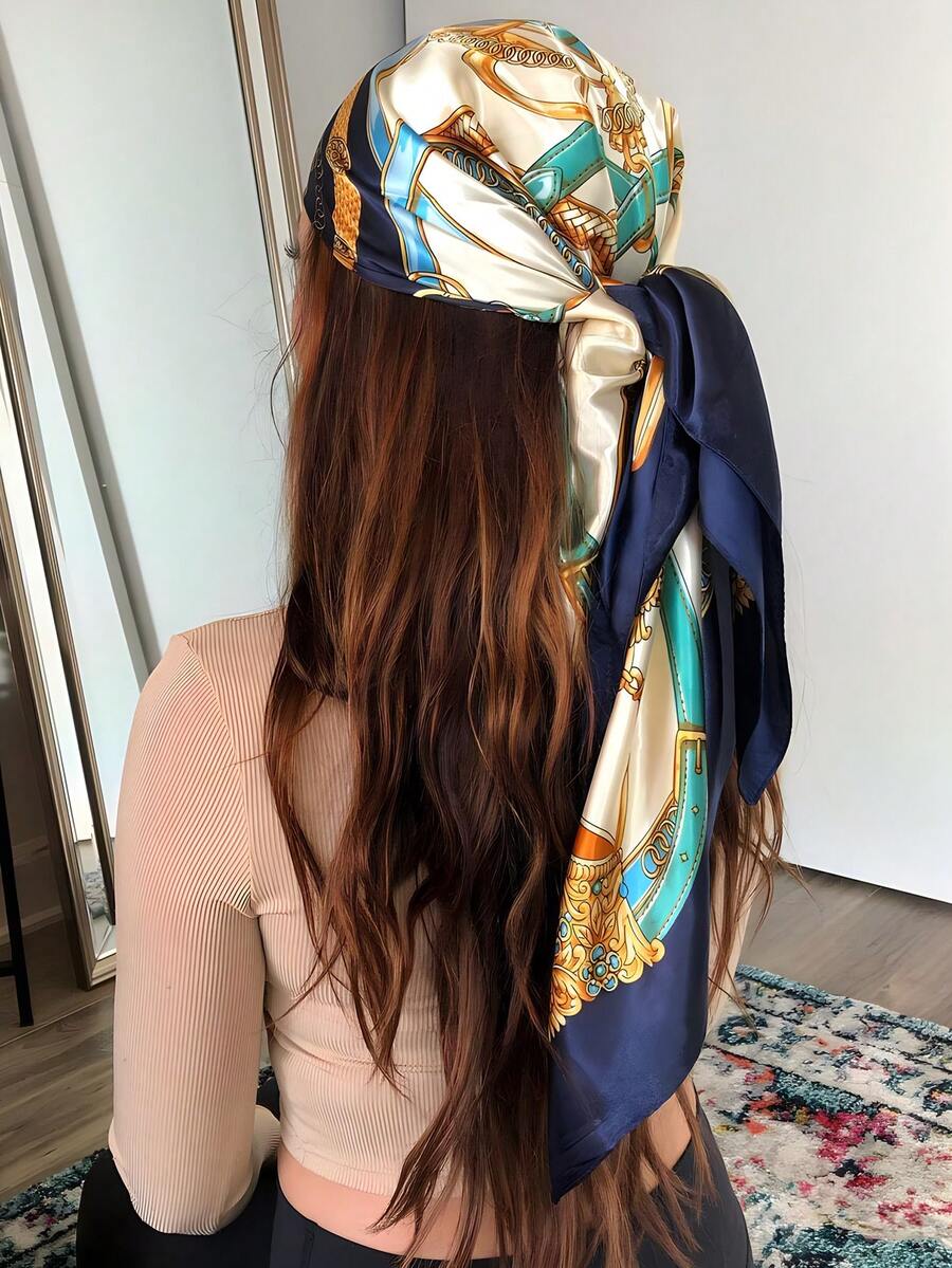 1pc Women's Satin Square Silk  - Headband Summer Knit ulasan dan harga