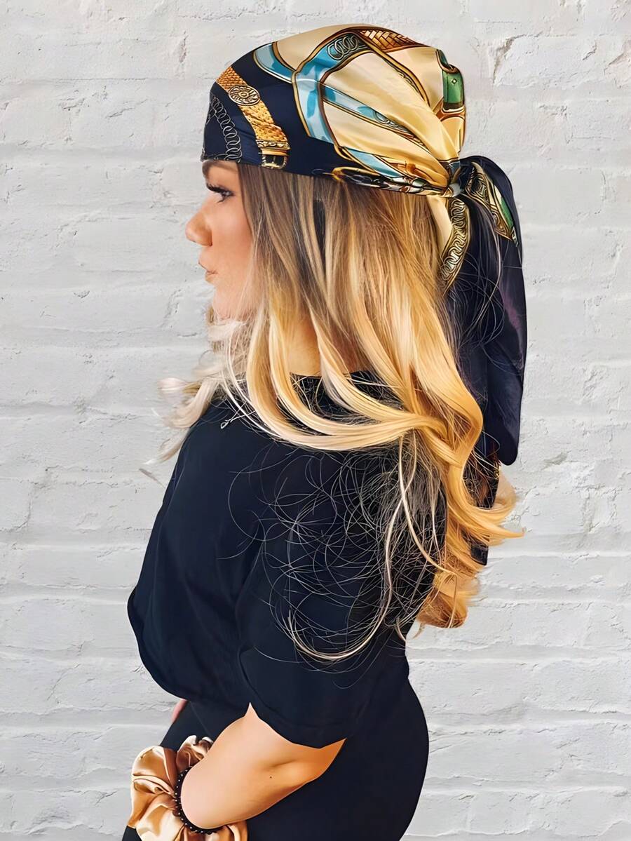 1pc Women's Satin Square Silk  - Headband Summer Knit ulasan dan harga
